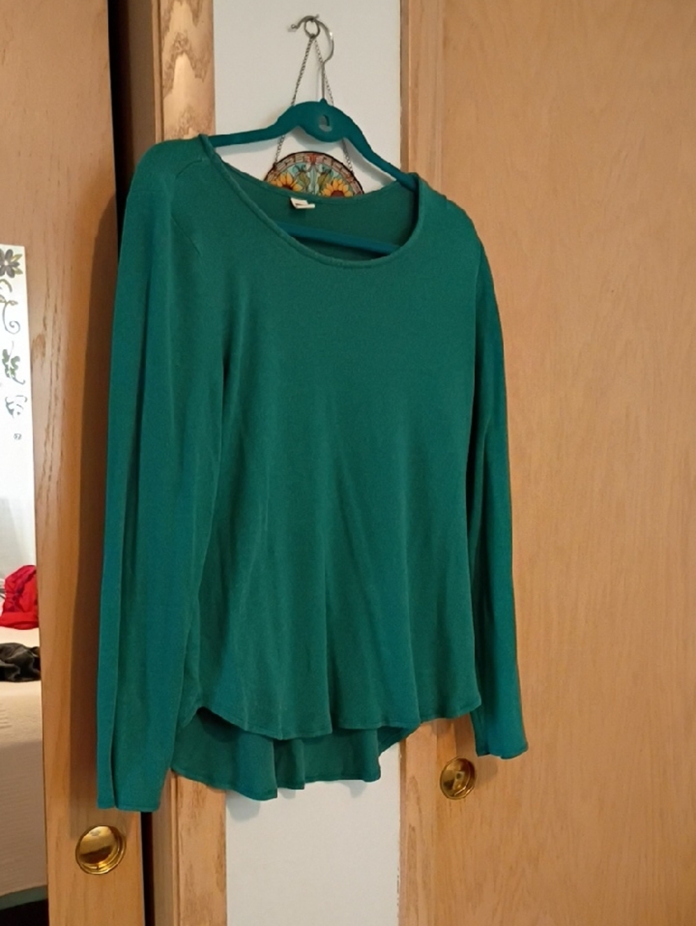 Old Navy Teal Layered-Hem Long Sleeve Tee
